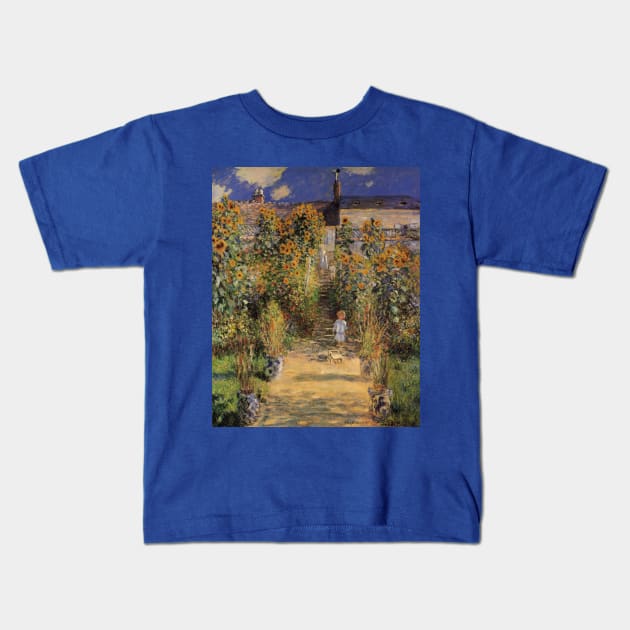 Artist's Garden at Vetheuil by Claude Monet Kids T-Shirt by MasterpieceCafe